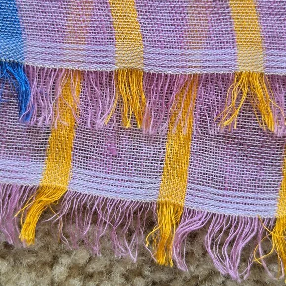 NWOT GAP Linen Cotton Large Striped Wrap Scarf Shawl - Picture 5 of 7